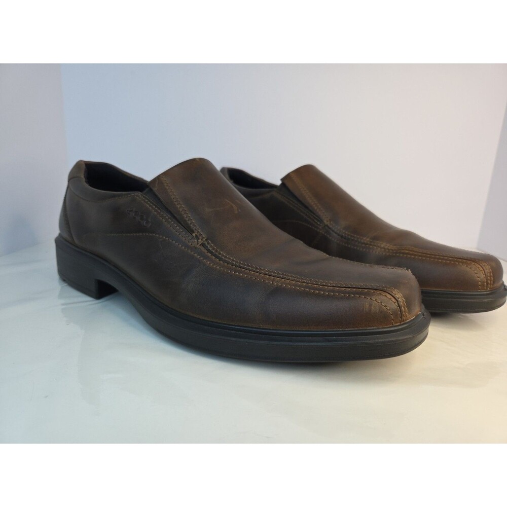 ECCO Men's Helsinki Brown Leather Slip-On Bicycle Toe Size 42 EU / M 8-8.5 US